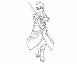 Dibujo de Uchiha Sasuke 2 para Colorear