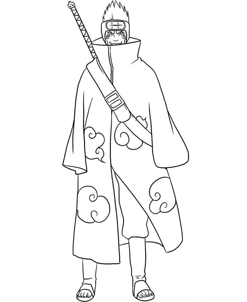 Dibujo de Kisame Hoshigaki Sonriendo para Colorear