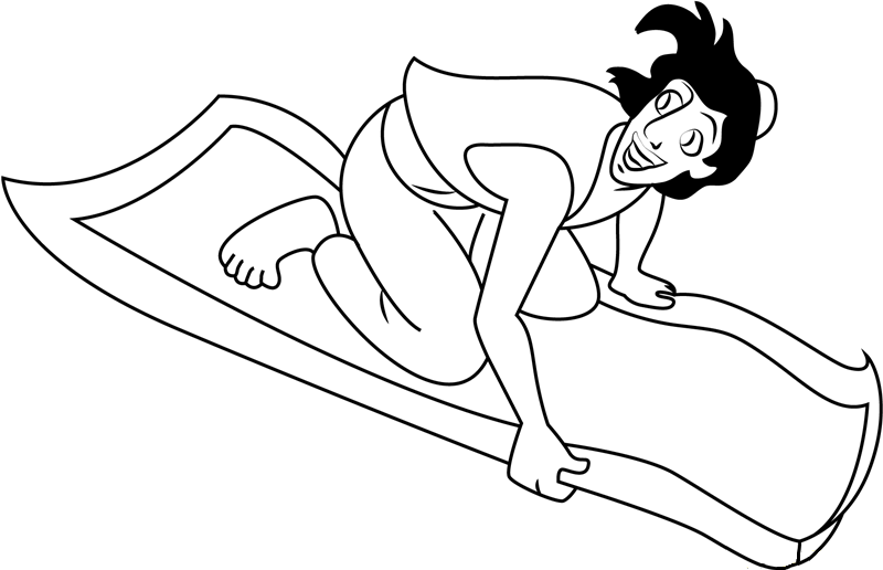 Dibujo de Aladdín Volando para Colorear