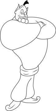 Dibujo de Genio de Aladdín para Colorear