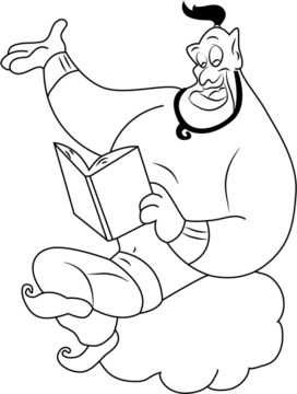 Dibujo de Lectura del Genio para Colorear