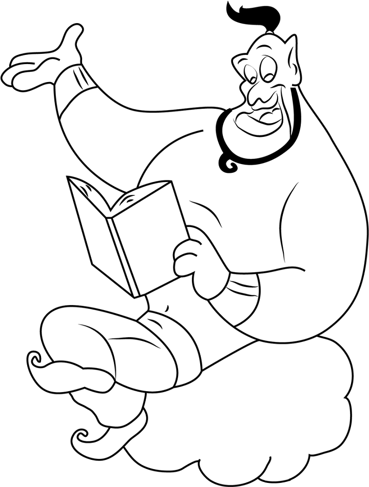 Dibujo de Lectura del Genio para Colorear