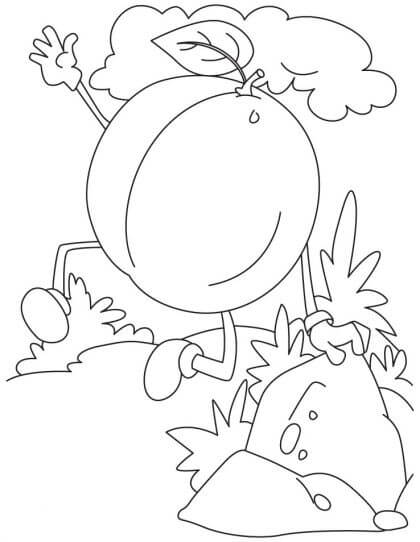 Dibujo de Albaricoque Corriendo para Colorear