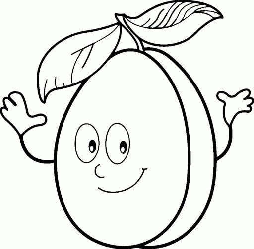 Dibujo de Albaricoque Sonriendo para Colorear
