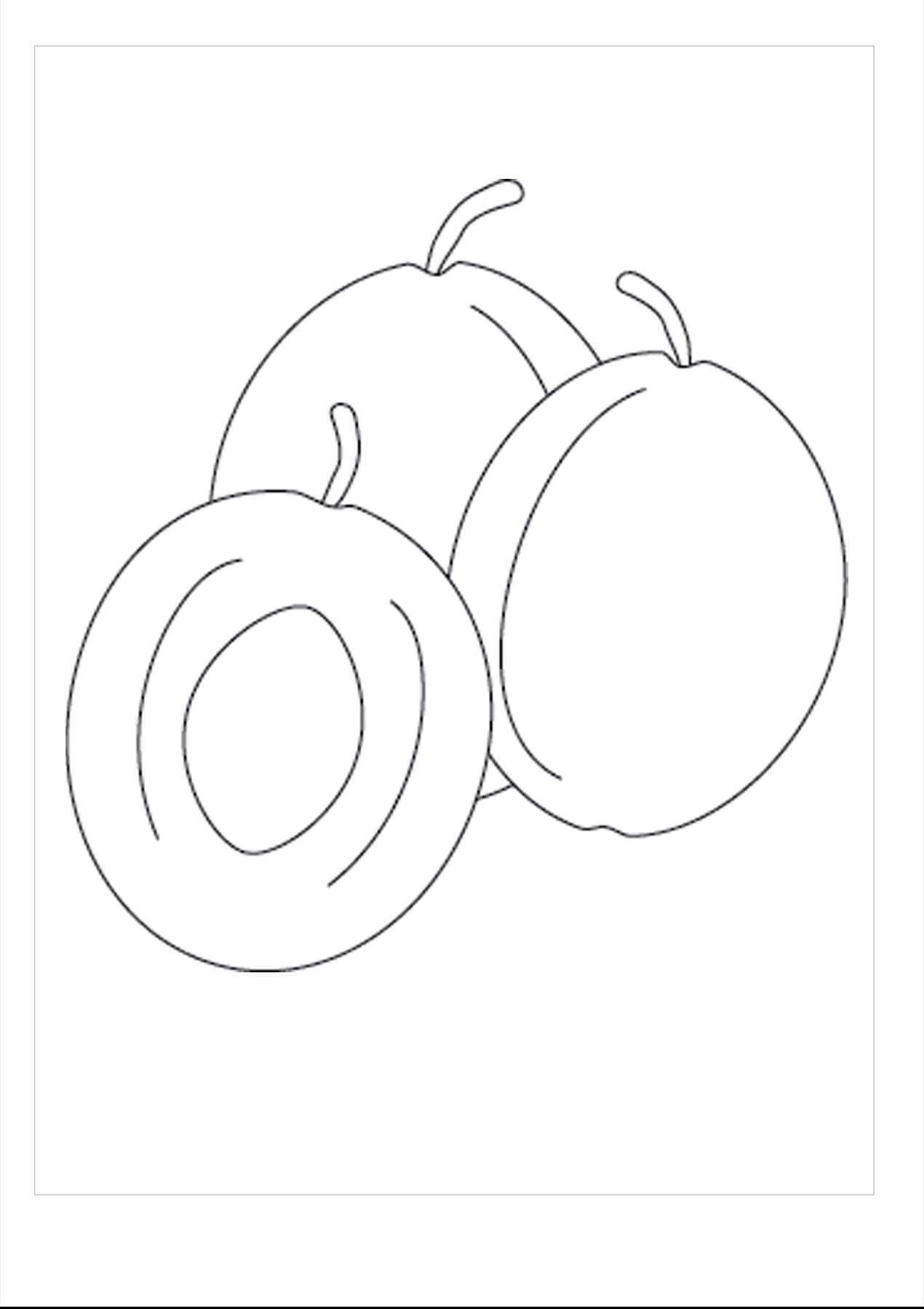 Dibujo de Tres Albaricoques Fciles para Colorear