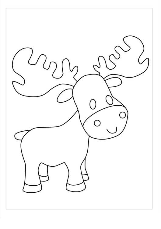 Dibujo de Beb Alce Sonriendo para Colorear