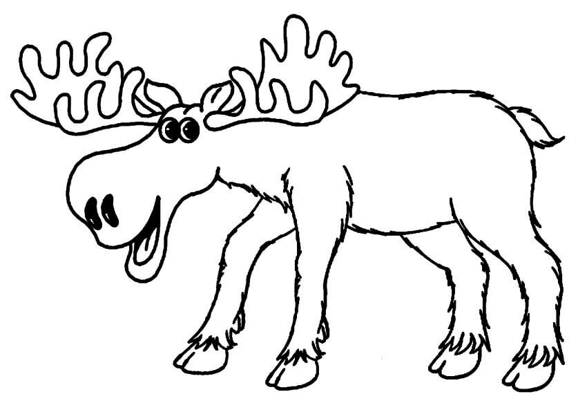 Dibujo de Diversin de Dibujos Animados de Elk para Colorear