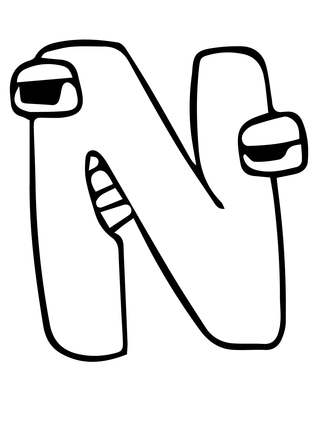 Dibujo de Alphabet Lore 14 para Colorear