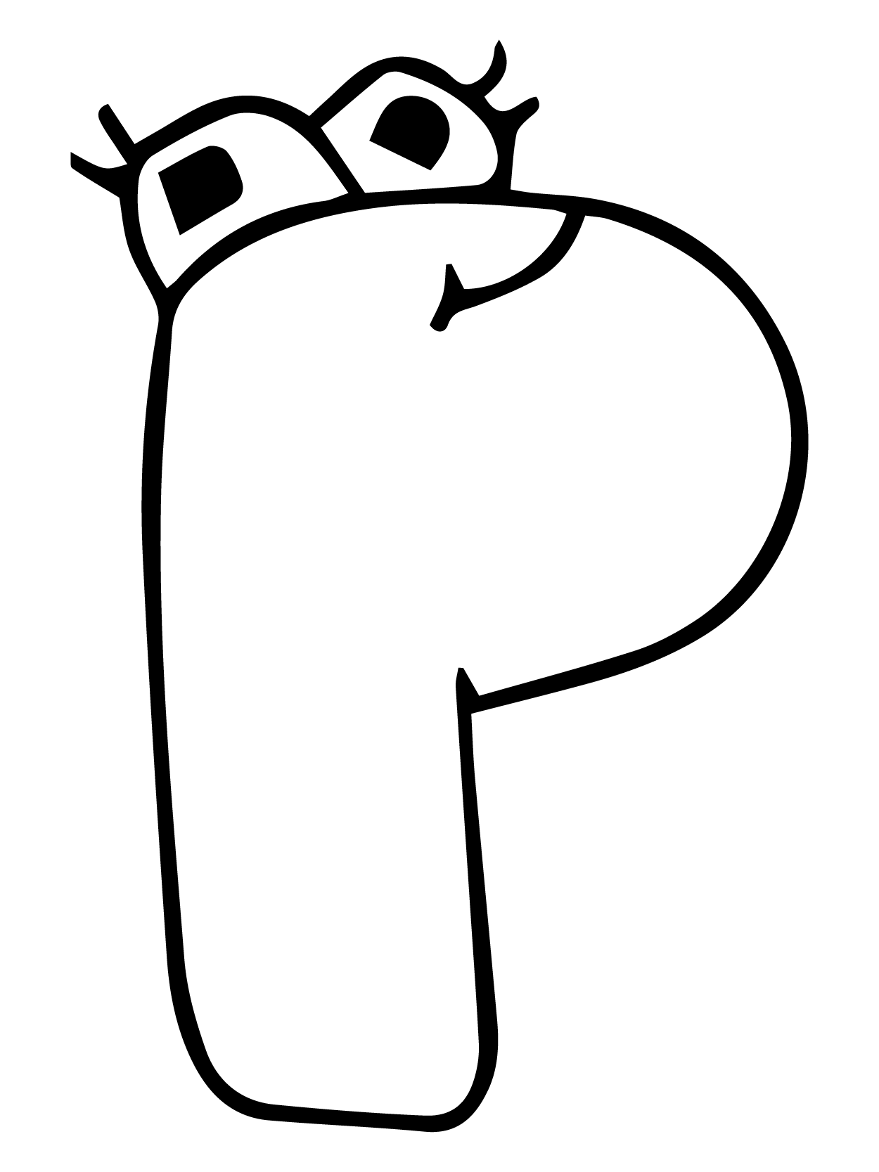 Dibujo de Alphabet Lore 16 para Colorear