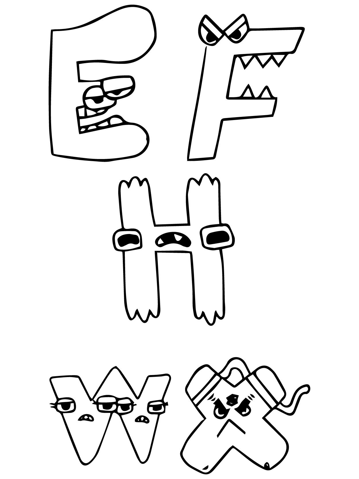 Dibujo de Alphabet Lore 35 para Colorear