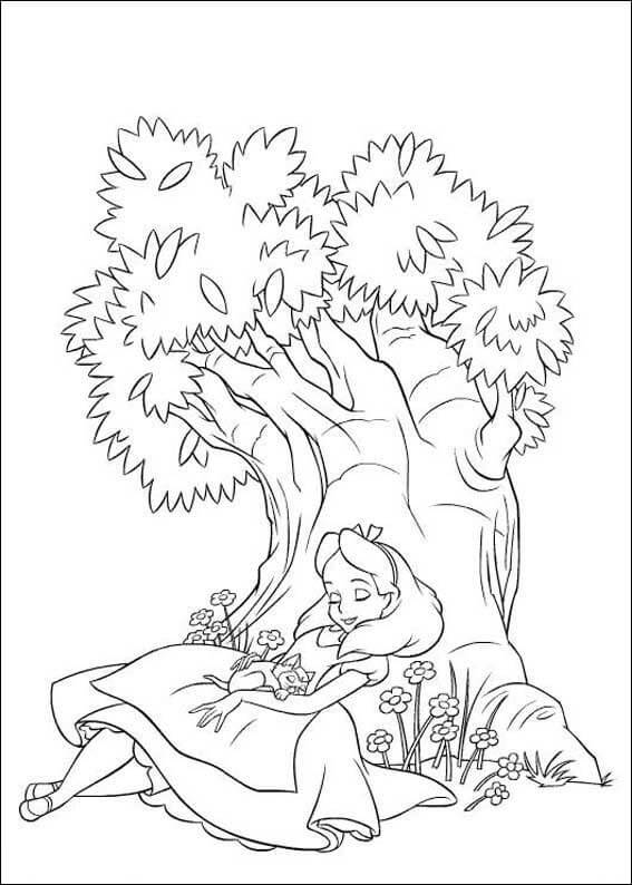 Dibujo de Alice Est Durmiendo para Colorear