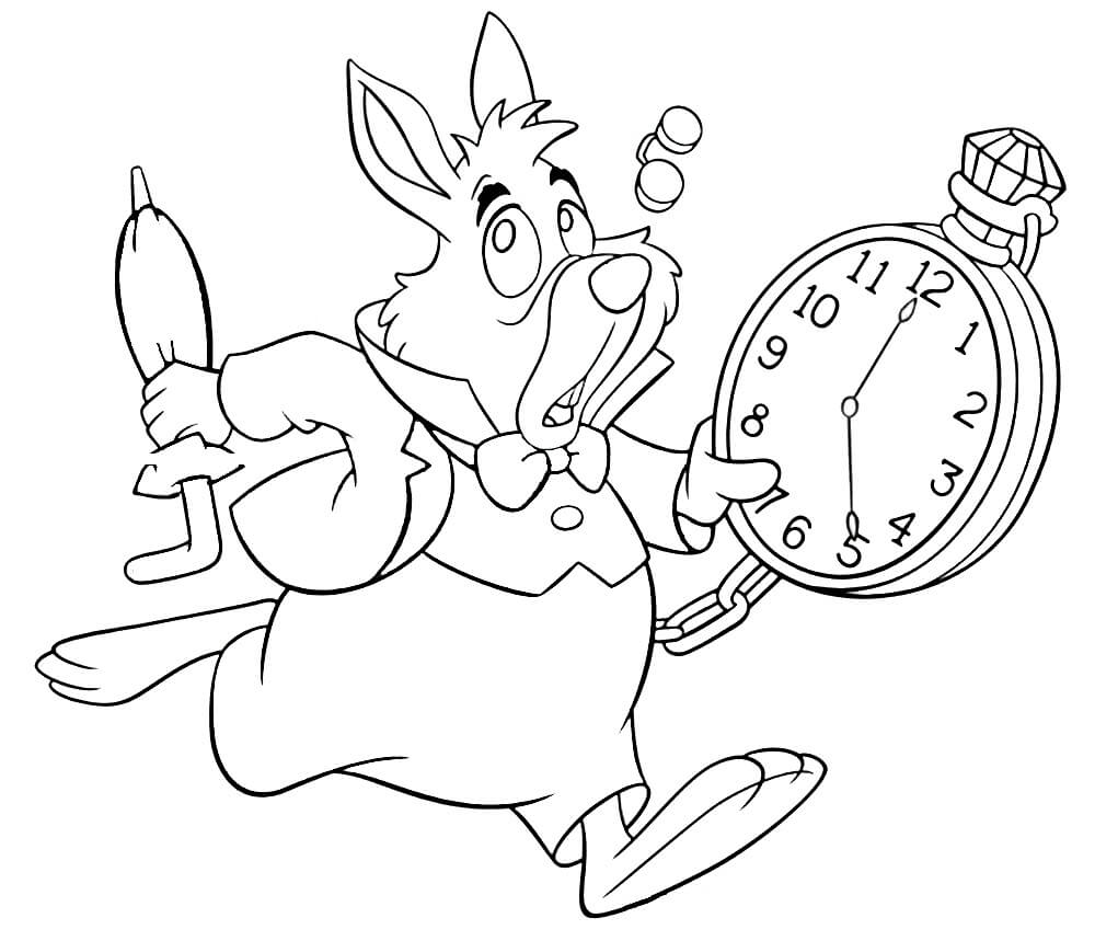 Dibujo de Conejo Blanco Tardo para Colorear