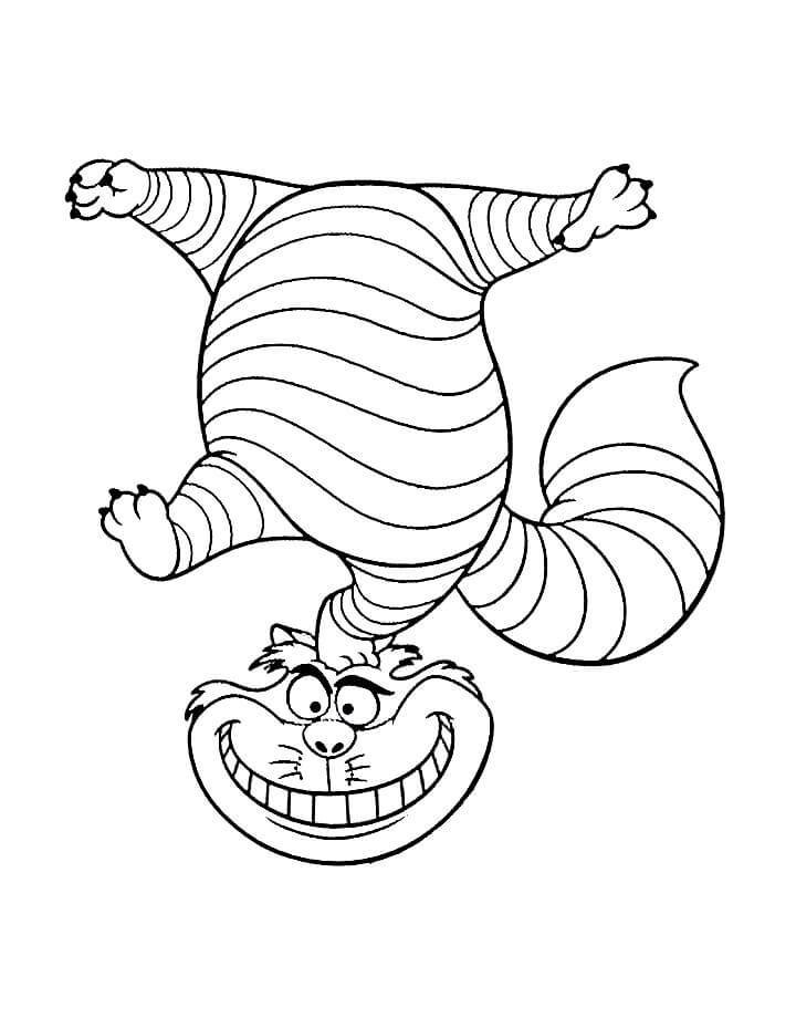 Dibujo de Gato de Cheshire Divertido para Colorear