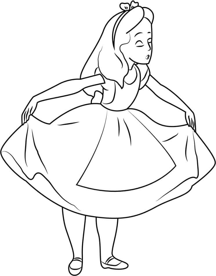 Dibujo de Hermosa Alicia para Colorear