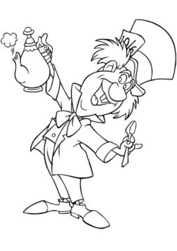 Dibujo de Sombrerero Loco para Colorear
