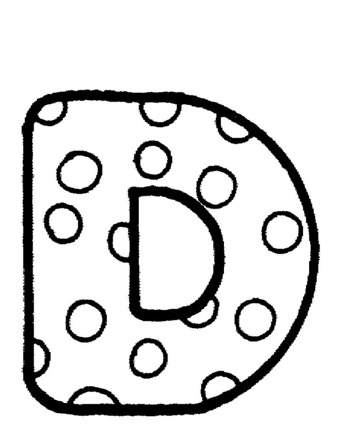 Dibujo de Letra D para Colorear