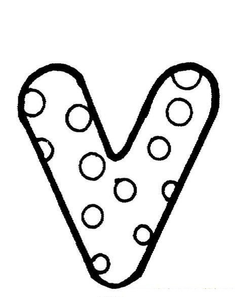 Dibujo de Letra V para Colorear