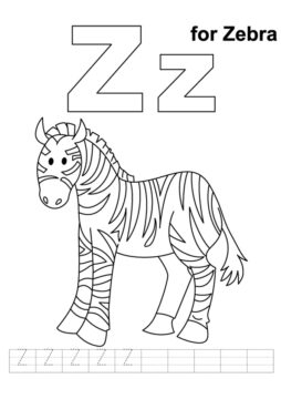 Dibujo de Letra Z para Zebra para Colorear