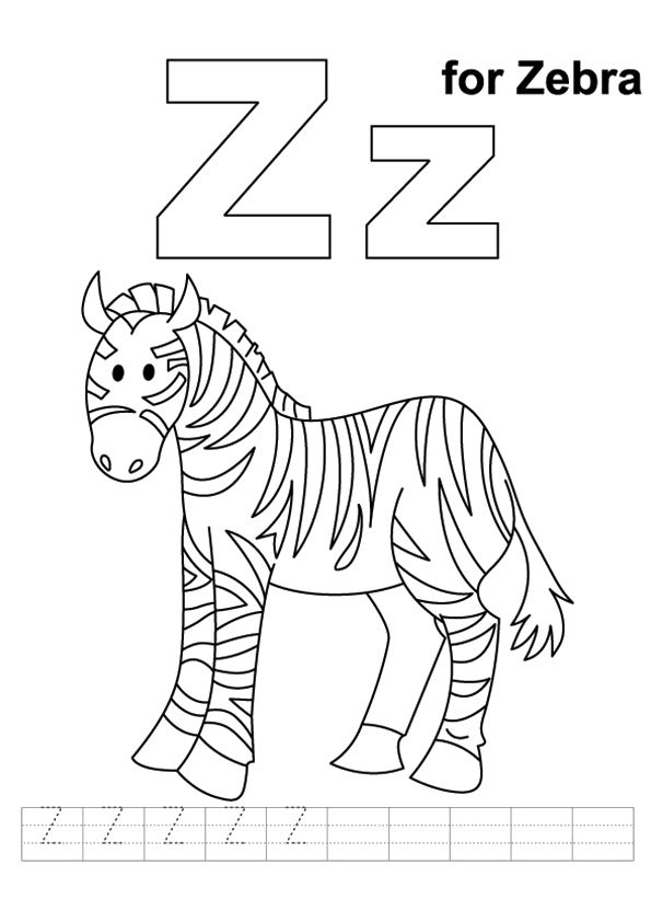 Dibujo de Letra Z para Zebra para Colorear
