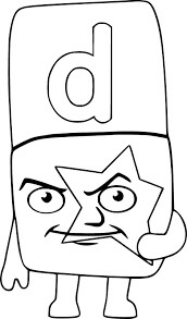 Dibujo de Alphablocks D 1 para Colorear