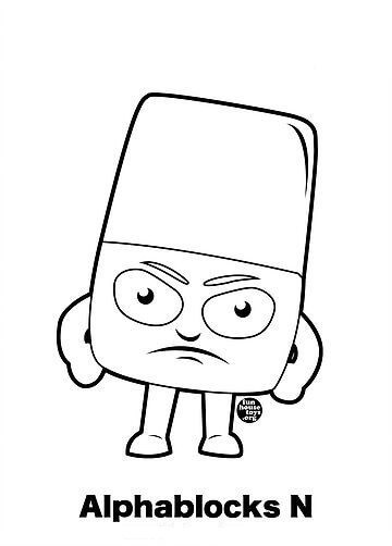 Dibujo de Alphablocks Enojado 1 para Colorear