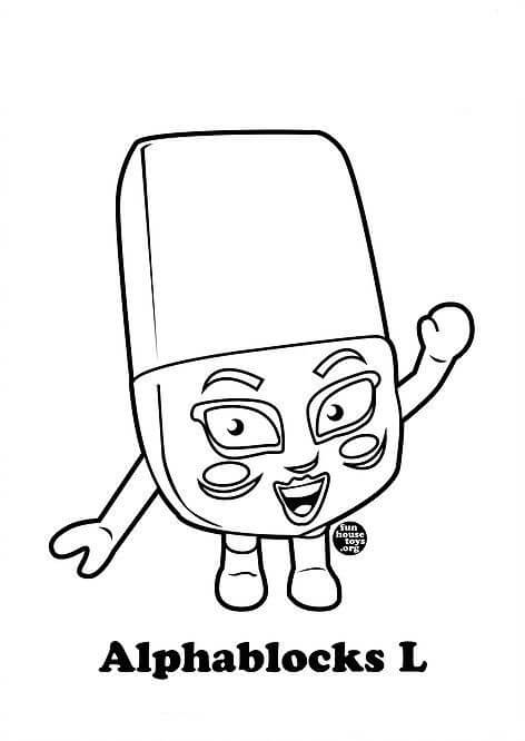 Dibujo de Alphablocks L Diversin 1 para Colorear