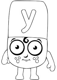 Dibujo de Alphablocks y 1 para Colorear