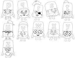 Dibujo de Alphablocks de la a a la Z 1 para Colorear