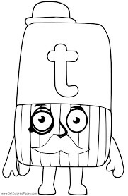 Dibujo de Antiguo Alphablocks T 1 para Colorear