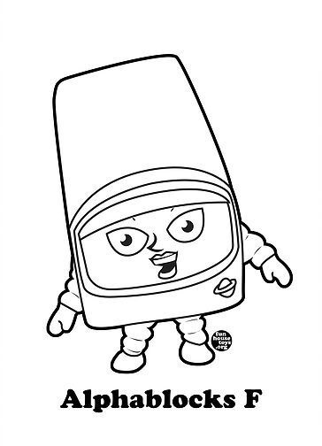 Dibujo de Lindo Alphablocks F 1 para Colorear