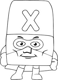 Dibujo de Super Alphablocks X 1 para Colorear