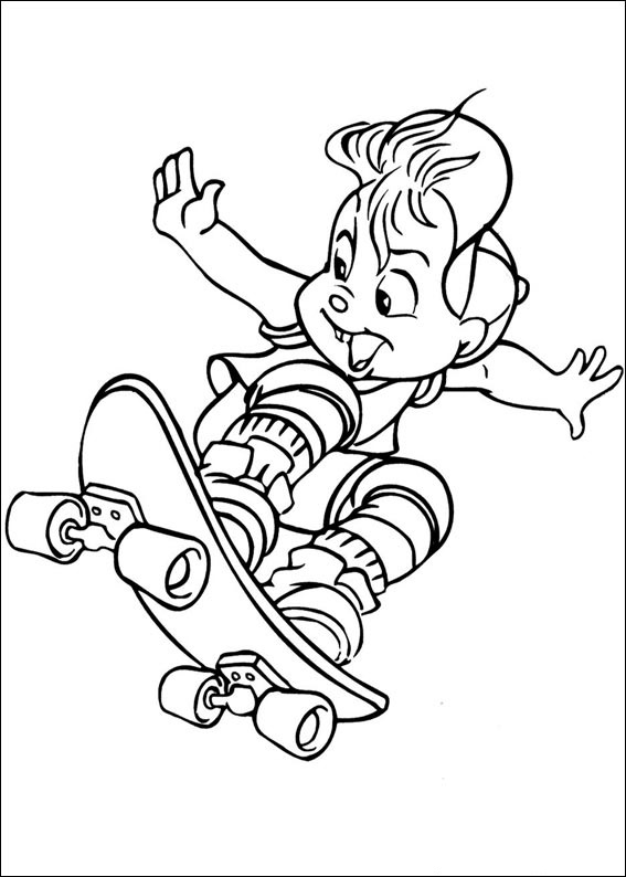 Dibujo de Alvin Patineta para Colorear
