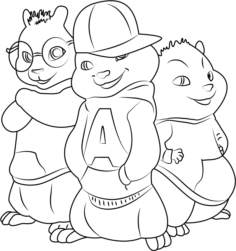 Dibujo de Ardillas Geniales para Colorear