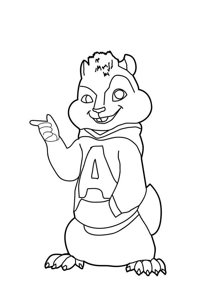 Dibujo de Genial Alvin para Colorear