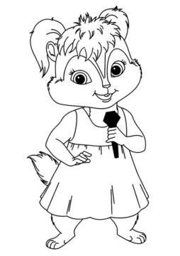 Dibujo de Las Ardillas Cantando para Colorear