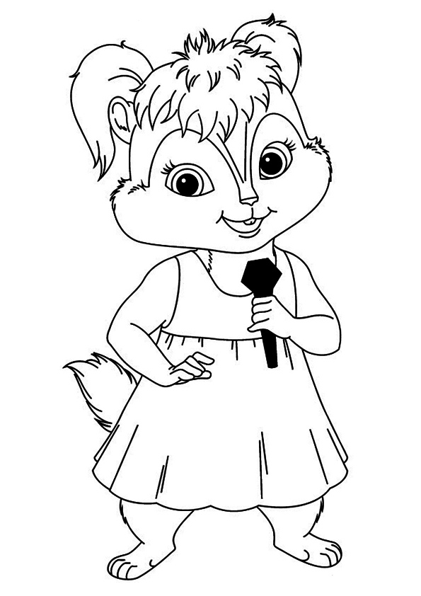 Dibujo de Las Ardillas Cantando para Colorear