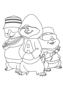 Dibujo de Las Ardillas Hiphop para Colorear