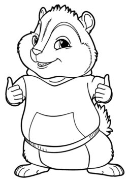Dibujo de Las Ardillas Oke para Colorear