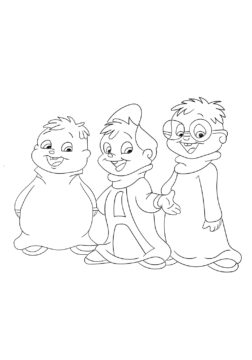 Dibujo de Lindo las Ardillas para Colorear