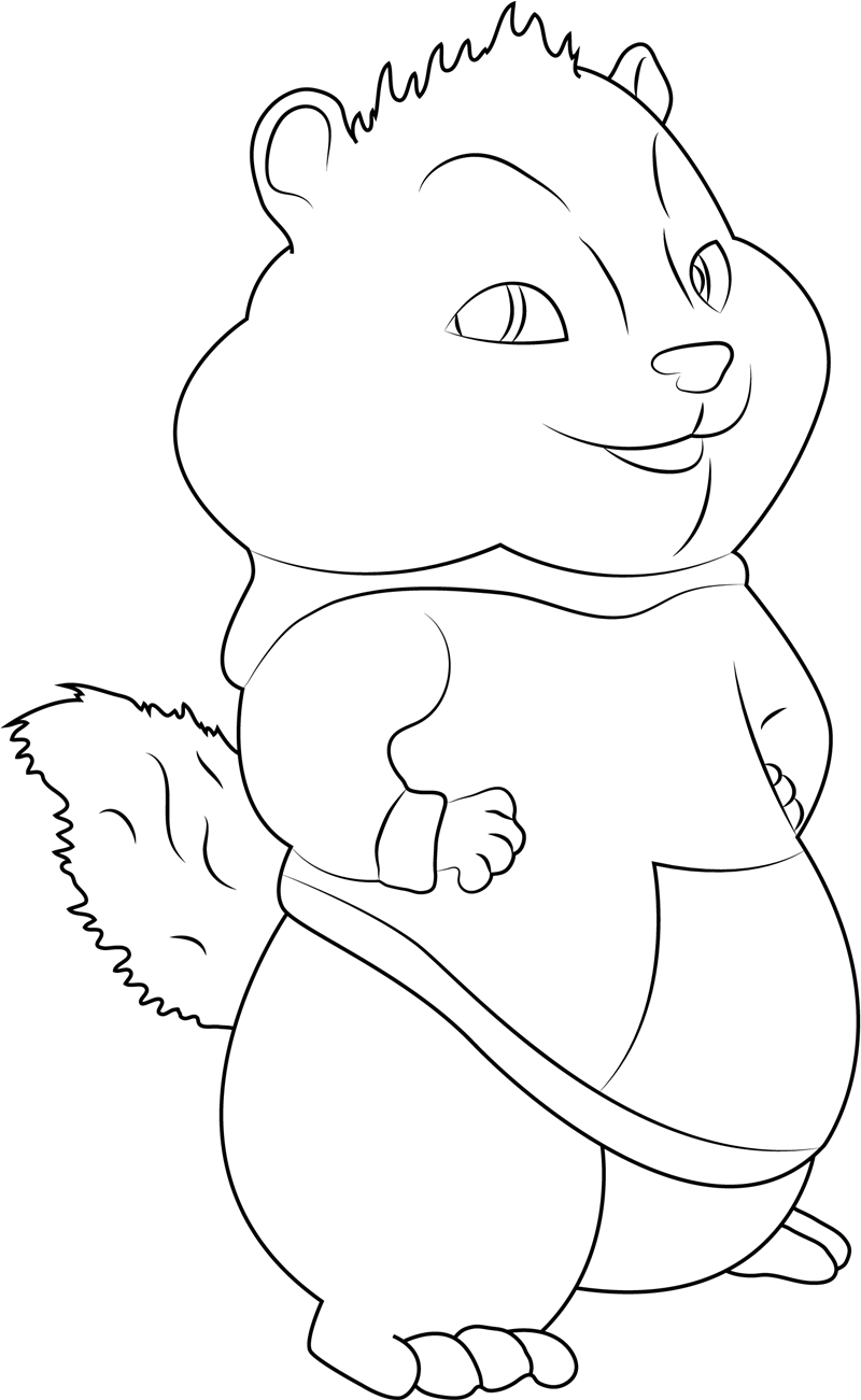 Dibujo de Theodore Sonriendo para Colorear