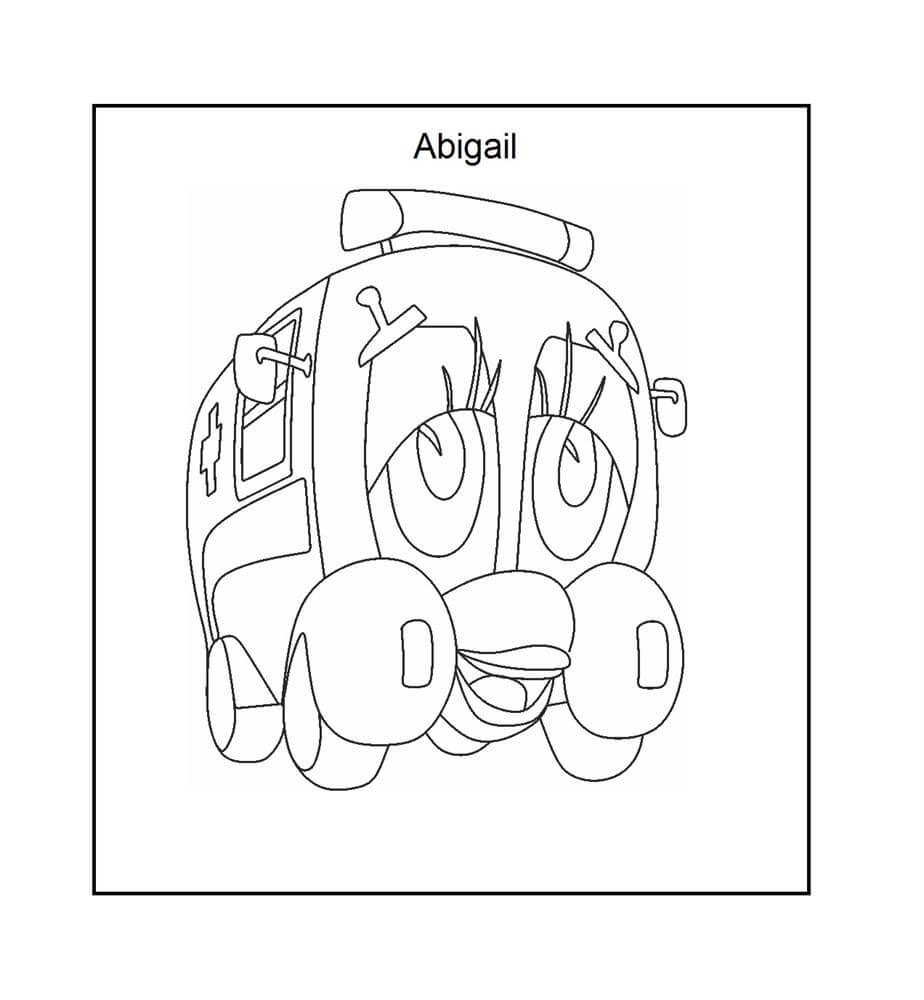 Dibujo de Ambulancia Abigail para Colorear