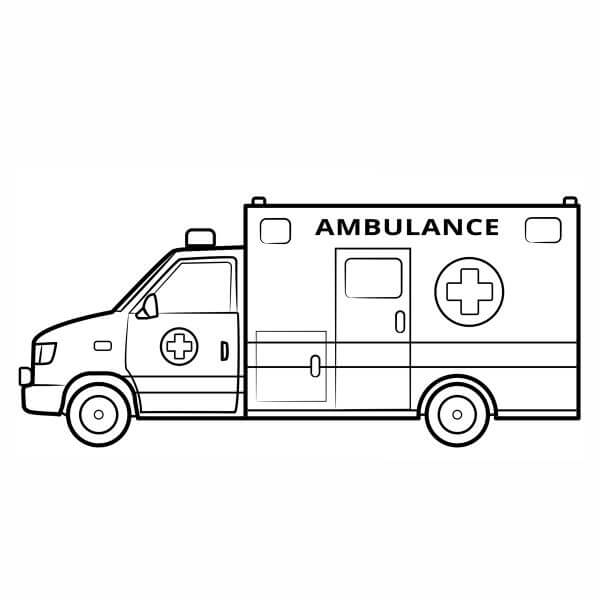 Dibujo de Ambulancia Bsica para Colorear