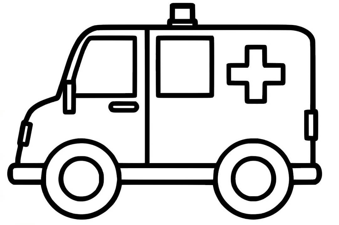 Dibujo de Ambulancia Dulce para Colorear