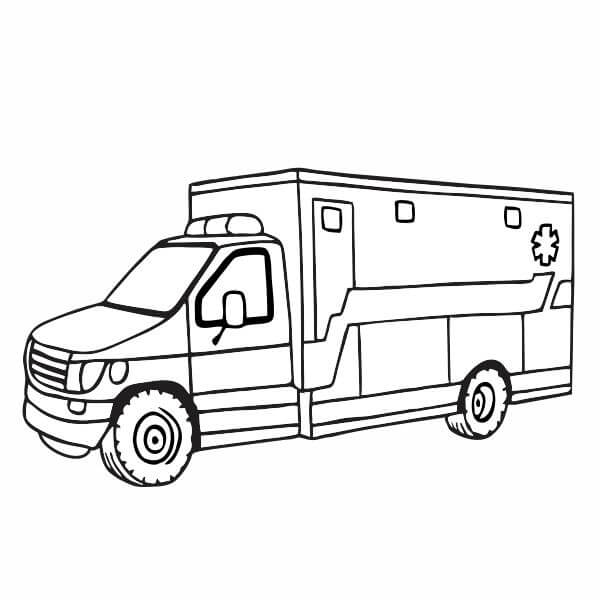 Dibujo de Ambulancia Impresionante para Colorear