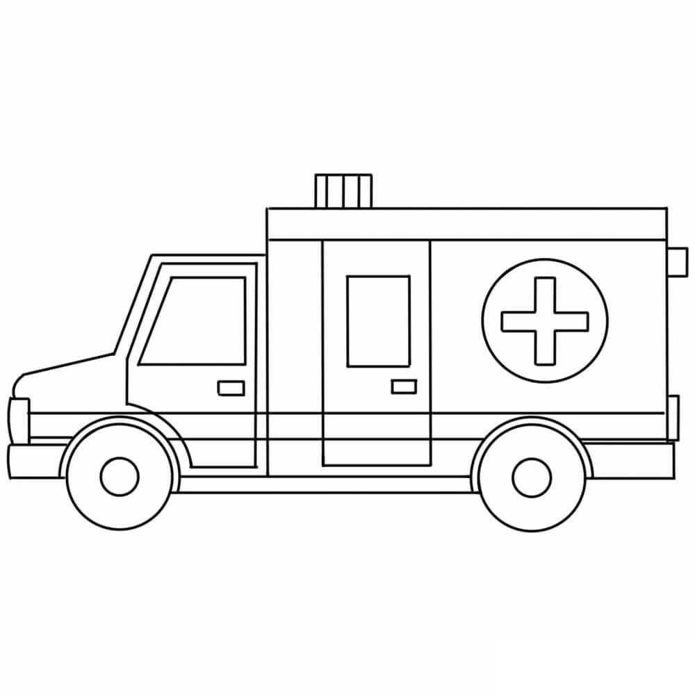 Dibujo de Ambulancia Perfecta para Colorear