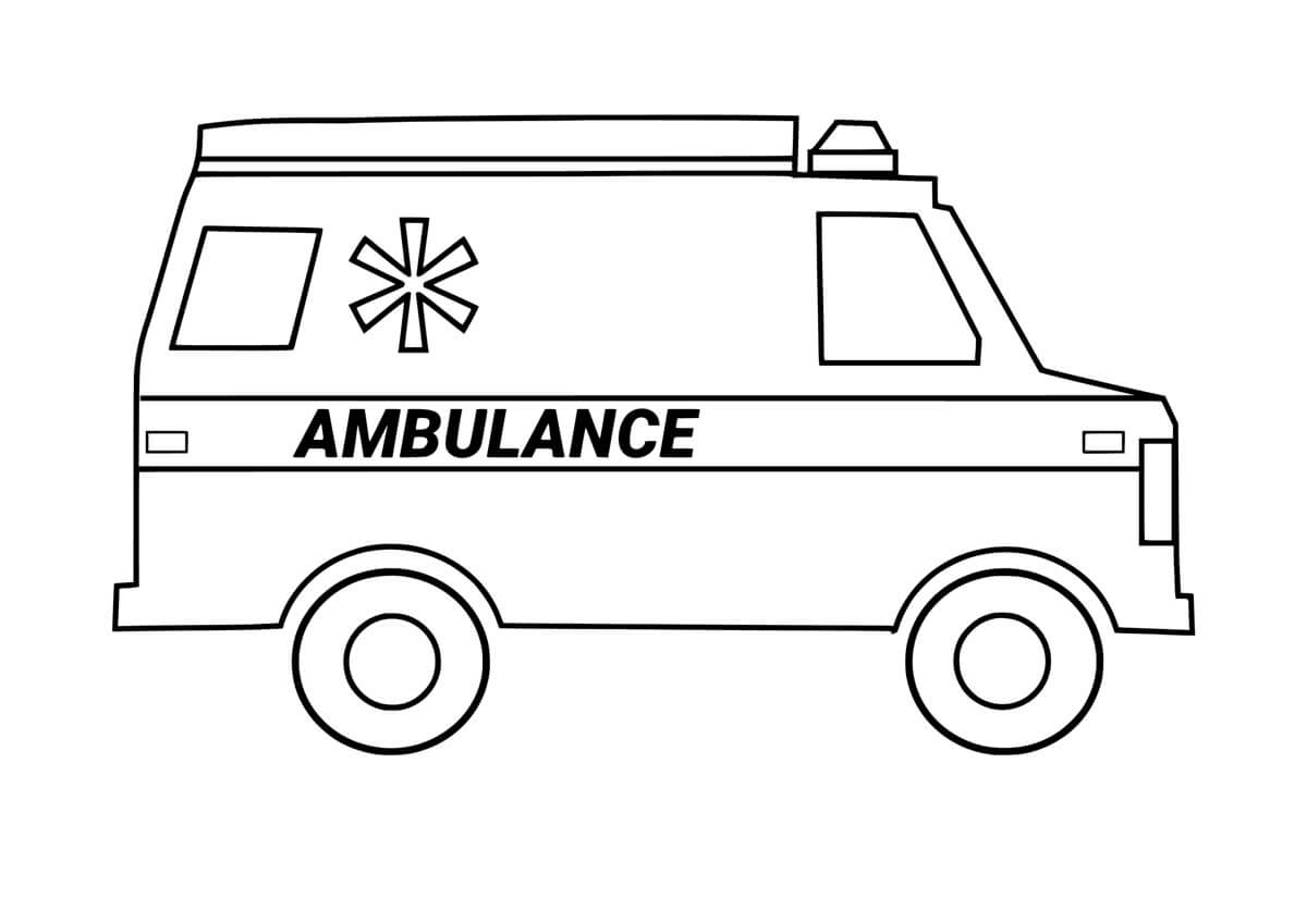 Dibujo de Asombroso Ambulancia para Colorear