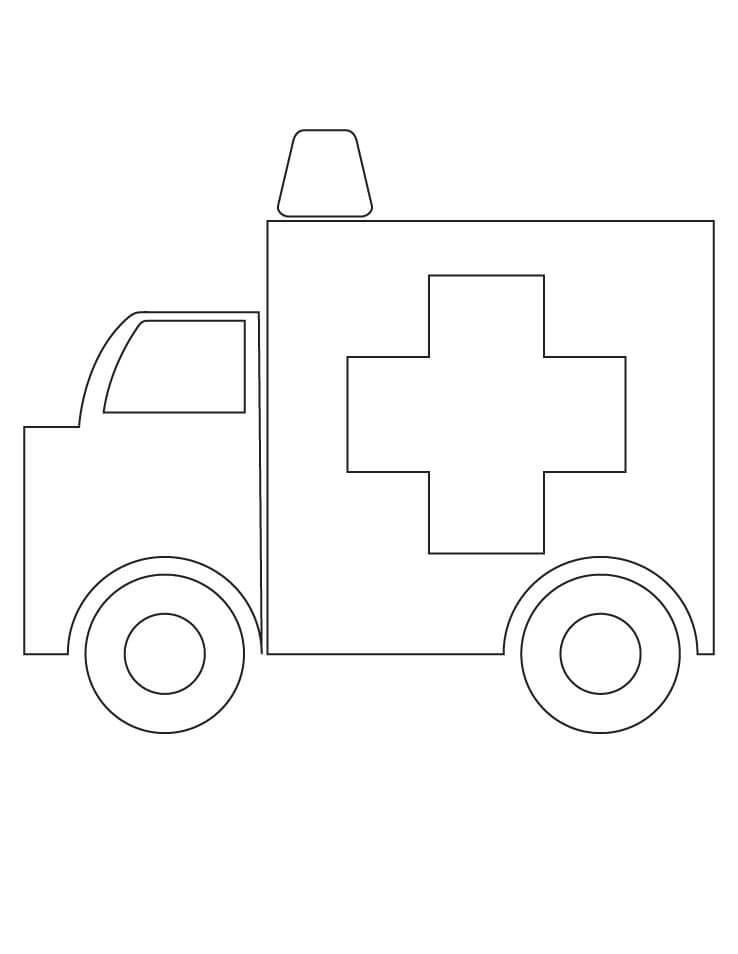 Dibujo de Bastante Ambulancia para Colorear