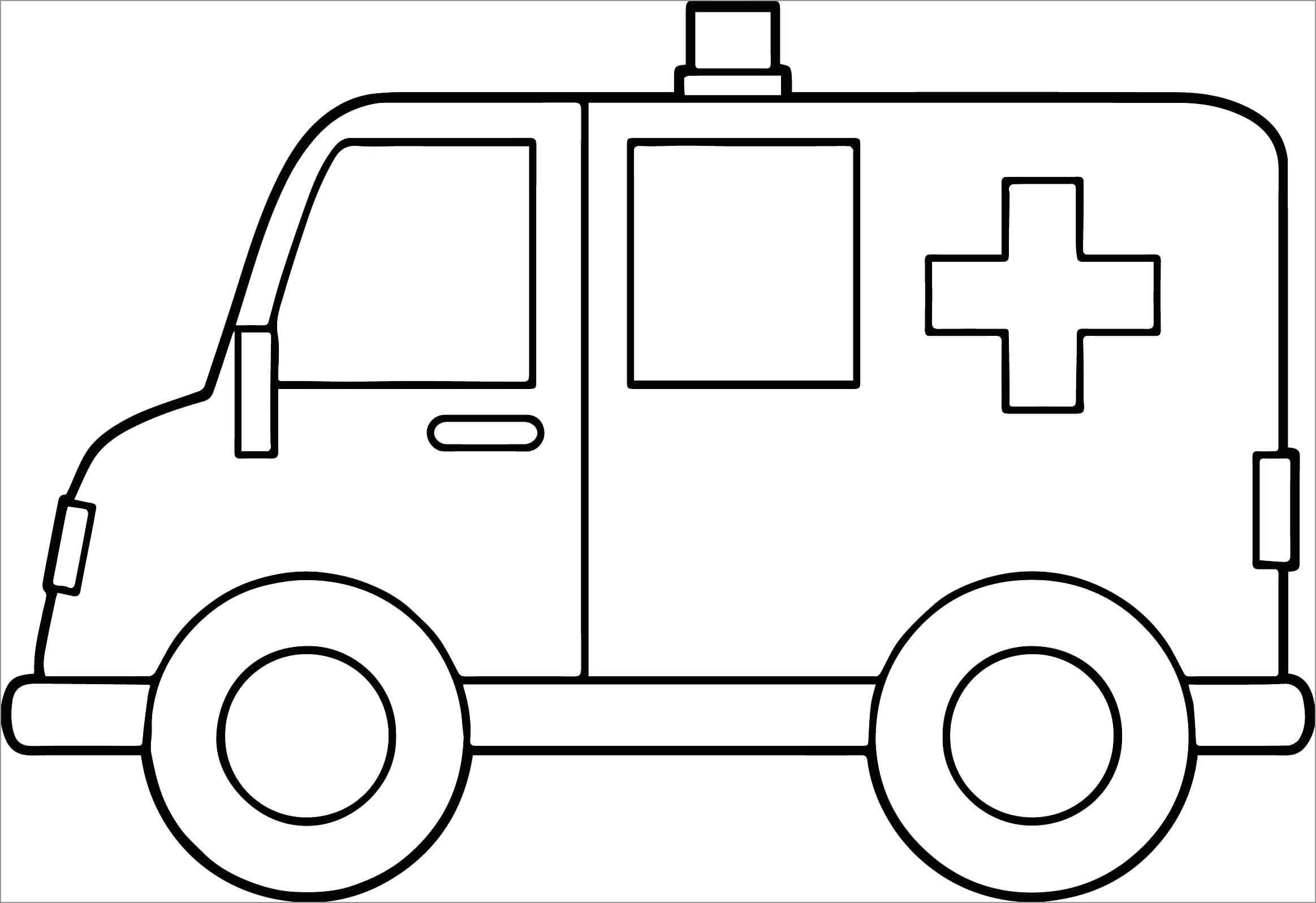 Dibujo de Fcil Ambulancia para Colorear