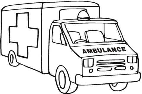Dibujo de Gran Ambulancia para Colorear