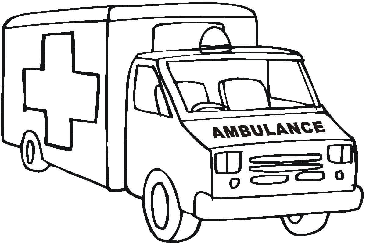 Dibujo de Gran Ambulancia para Colorear